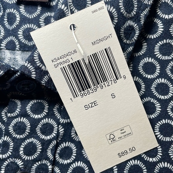 Michael Kors navy with white circle print s/s sz S - Picture 3 of 5